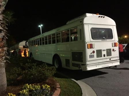 Educator's board the bus for Parris Island to begin day one of the Educator's Workshop. (photo by Vera Basilone)
