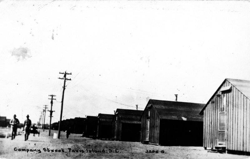 Postcard Company Street on Parris Island