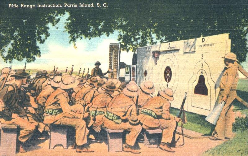 WWII Rifle Class on Parris Island, South Carolina.