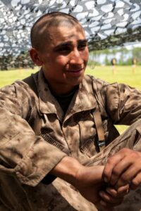 Rct. Rafael Rodriguez, with Alpha Company, 1st Recruit Training Battalion, poses for a portrait on Marine Corps Recruit Depot Parris Island S.C. (U.S. Marine Corps photo by Lance Cpl. Michelle Brudnicki)