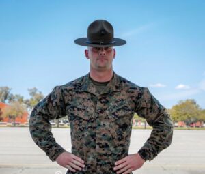 Staff Sgt. Richard Perry, with 1st Recruit Training Battalion, poses for a photo on Parris Island. (U.S. Marine Corps photo by Lance Cpl. Michelle Brudnicki)