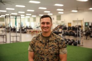 U.S. Marine Corps Capt. Michael C. Howard the company commander of Romeo Company, Support Training Battalion. (U.S. Marine Corps Photo by Sgt. Ryan Hageali)